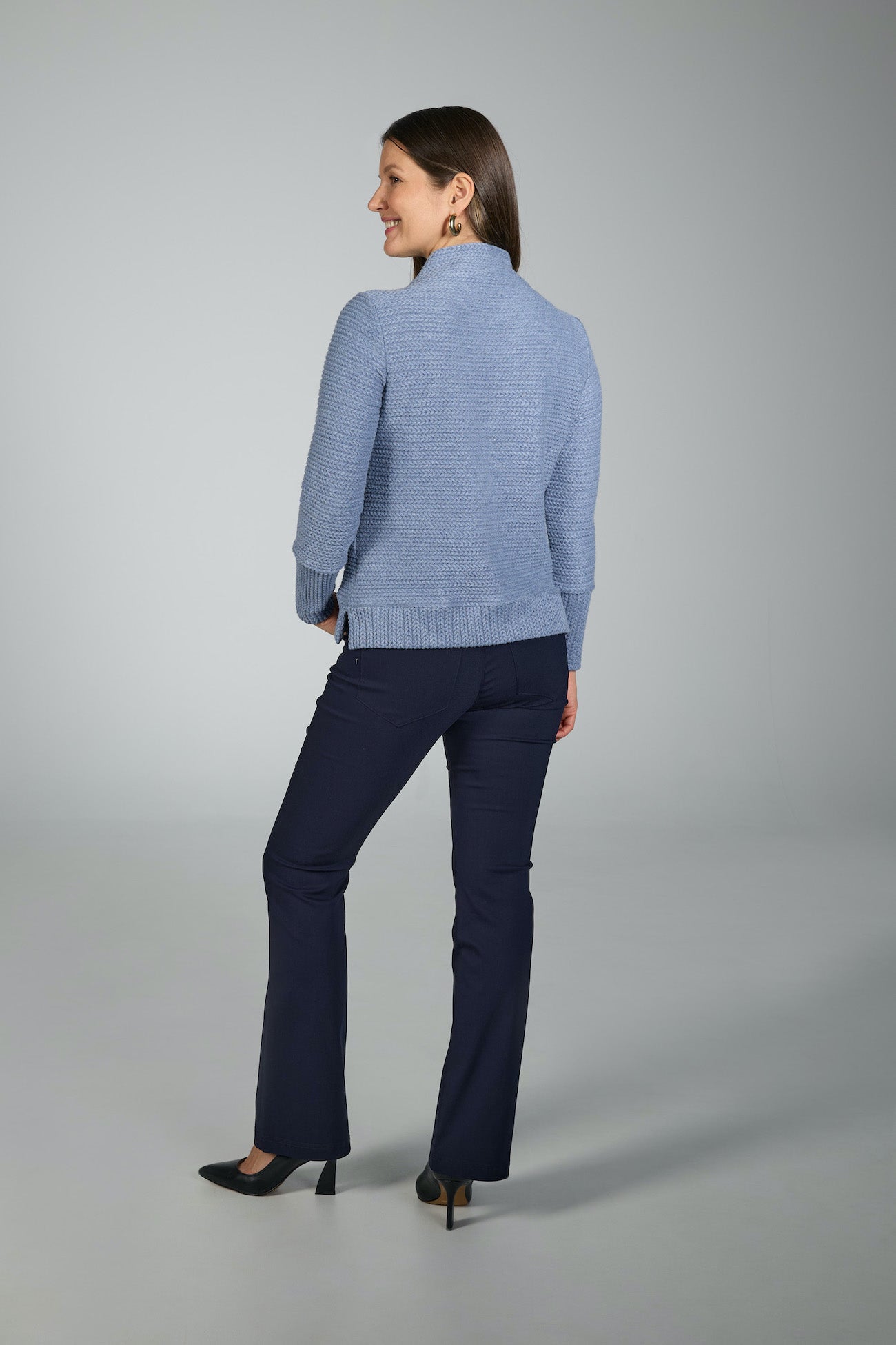 Autumn-Knit Mock Neck Sweater